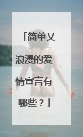 简单又浪漫的爱情宣言有哪些？