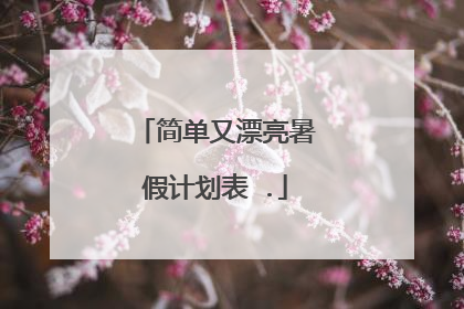 简单又漂亮暑假计划表 .