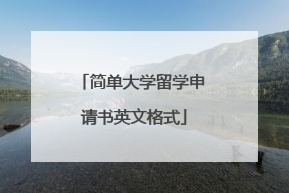 简单大学留学申请书英文格式