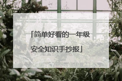 简单好看的一年级安全知识手抄报