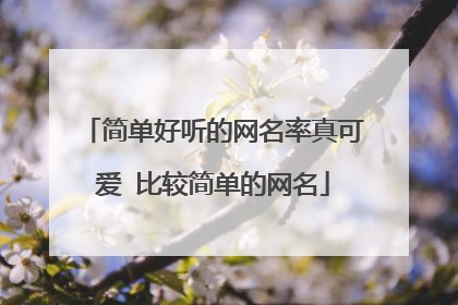 简单好听的网名率真可爱 比较简单的网名