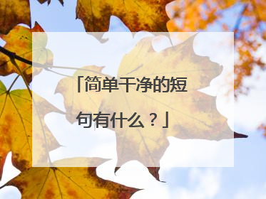 简单干净的短句有什么？