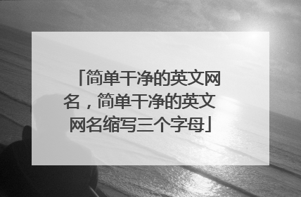 简单干净的英文网名，简单干净的英文网名缩写三个字母