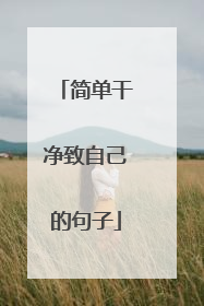 简单干净致自己的句子