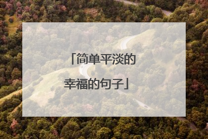 简单平淡的幸福的句子
