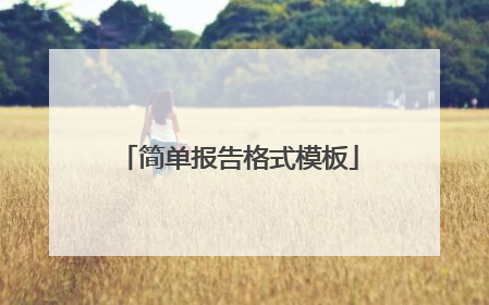 简单报告格式模板
