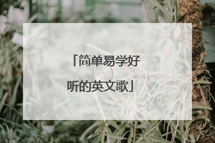 简单易学好听的英文歌