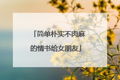 简单朴实不肉麻的情书给女朋友