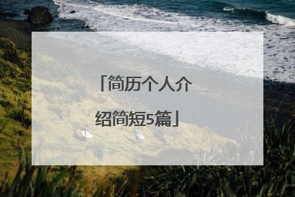 简历个人介绍简短5篇