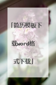 简历模板下载word格式下载