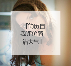 简历自我评价简洁大气