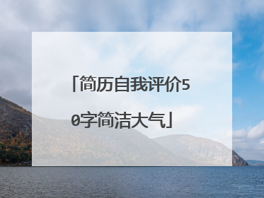简历自我评价50字简洁大气