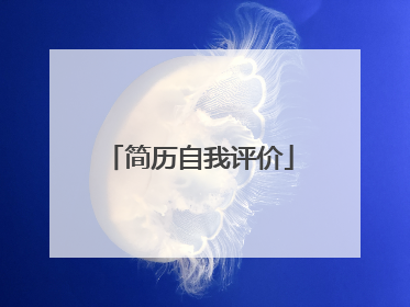 简历自我评价