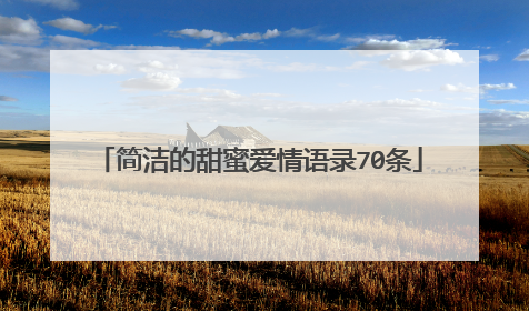 简洁的甜蜜爱情语录70条