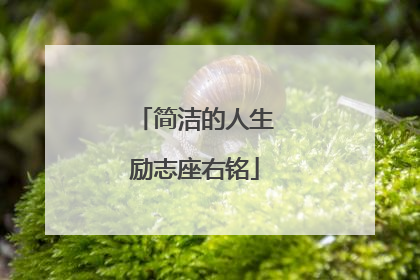简洁的人生励志座右铭
