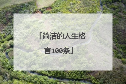 简洁的人生格言100条