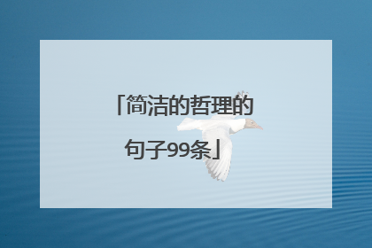 简洁的哲理的句子99条