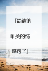 简洁的唯美的情感句子