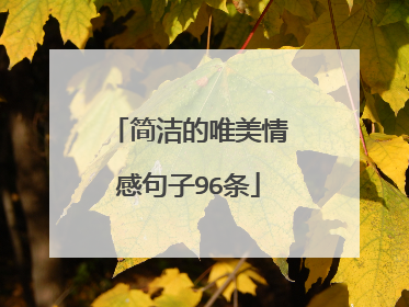 简洁的唯美情感句子96条
