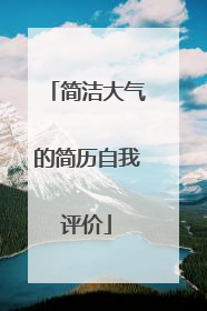 简洁大气的简历自我评价