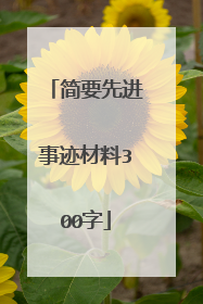 简要先进事迹材料300字