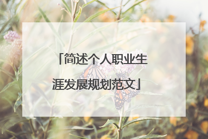 简述个人职业生涯发展规划范文