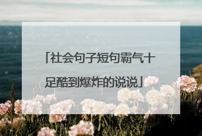 社会句子短句霸气十足酷到爆炸的说说