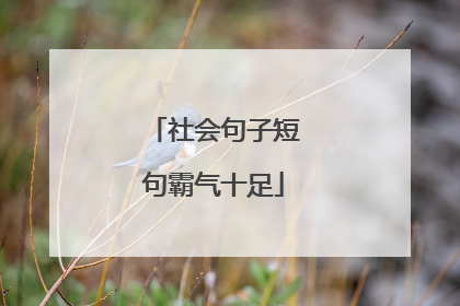 社会句子短句霸气十足