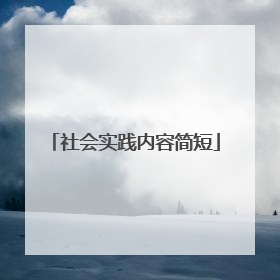 社会实践内容简短