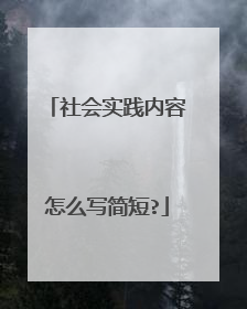 社会实践内容怎么写简短?