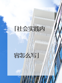 社会实践内容怎么写
