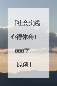 社会实践心得体会1000字 原创