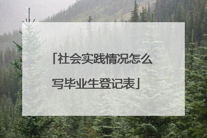 社会实践情况怎么写毕业生登记表