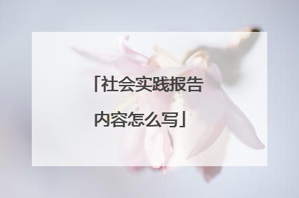 社会实践报告内容怎么写