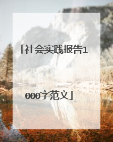社会实践报告1000字范文