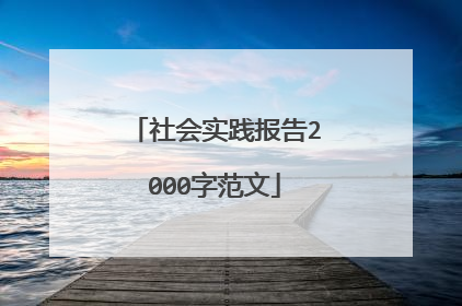社会实践报告2000字范文
