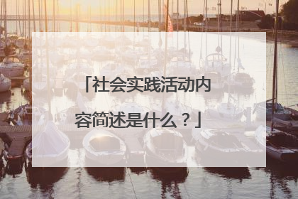 社会实践活动内容简述是什么?