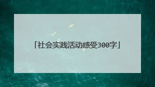 社会实践活动感受300字