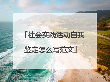 社会实践活动自我鉴定怎么写范文