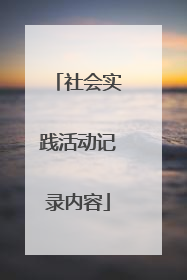社会实践活动记录内容