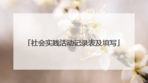 社会实践活动记录表及填写