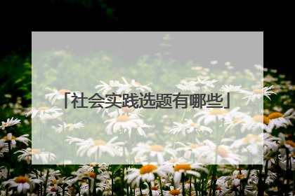 社会实践选题有哪些