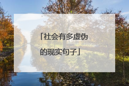 社会有多虚伪的现实句子