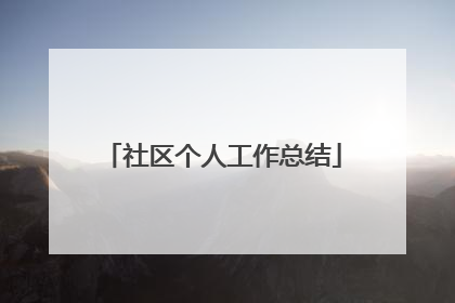 社区个人工作总结