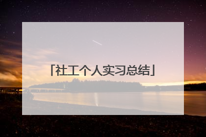 社工个人实习总结