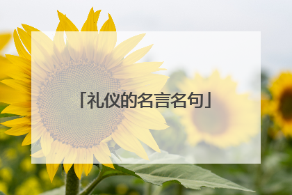 礼仪的名言名句