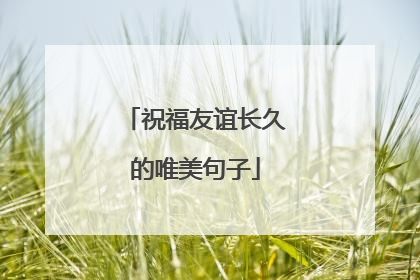 祝福友谊长久的唯美句子