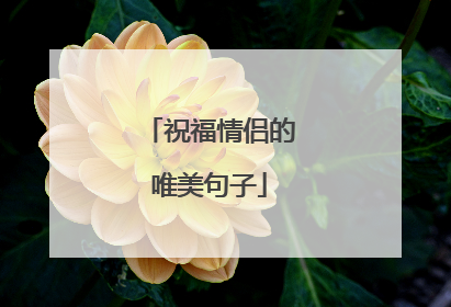 祝福情侣的唯美句子