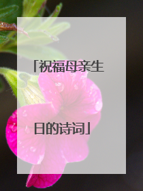 祝福母亲生日的诗词
