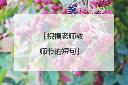祝福老师教师节的短句